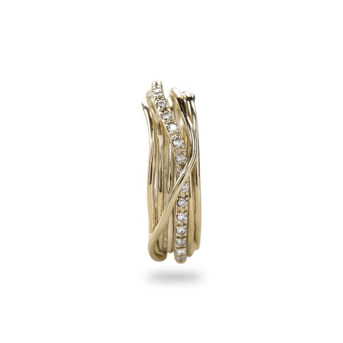 Filodellavita Classic 7 fili in Oro Giallo 9KT e Diamanti Bianchi