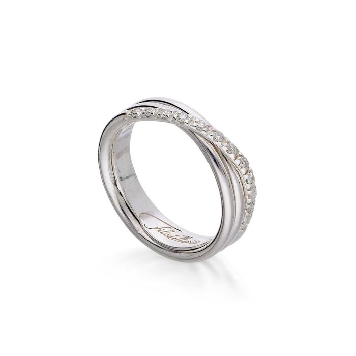 Filodellavita Classic 3 brins en argent 925 et 12 diamants blancs