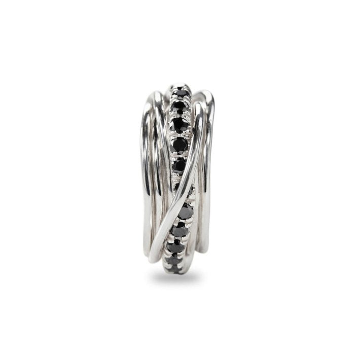 Filodellavita Rock 7 fili in Argento 925 e Diamanti Black