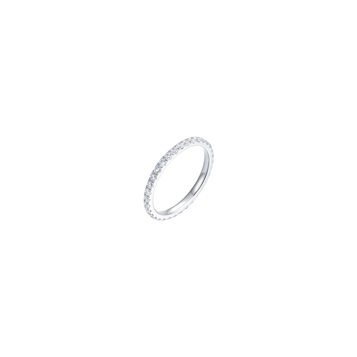 ANELLO DONNA IN ACCIAIO CON CRISTALLI BIANCHI