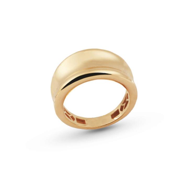Bague creuse polie en or jaune 18 carats
