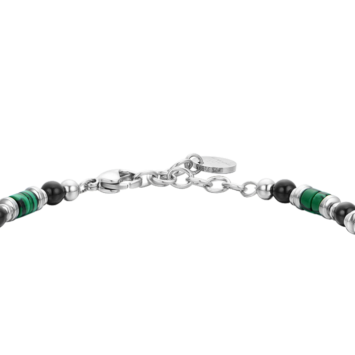 BRACELET HOMME EN ACIER AVEC AGATE NOIRE