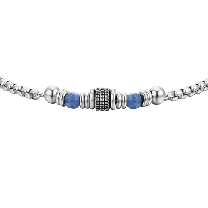 BRACCIALE UOMO IN ACCIAIO SODALITE BLU