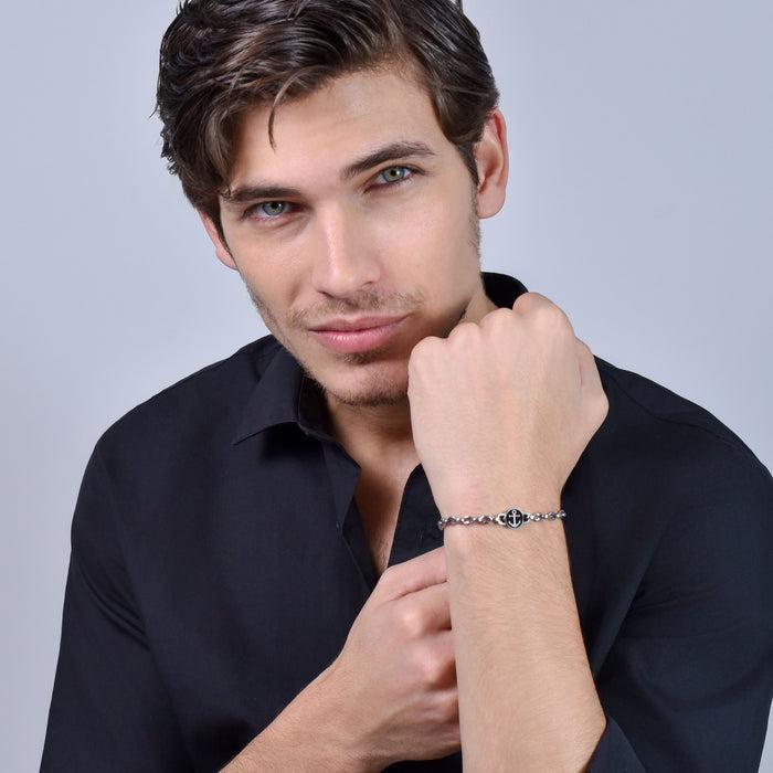 MEN'S STEEL BRACELET WITH ANCHOR