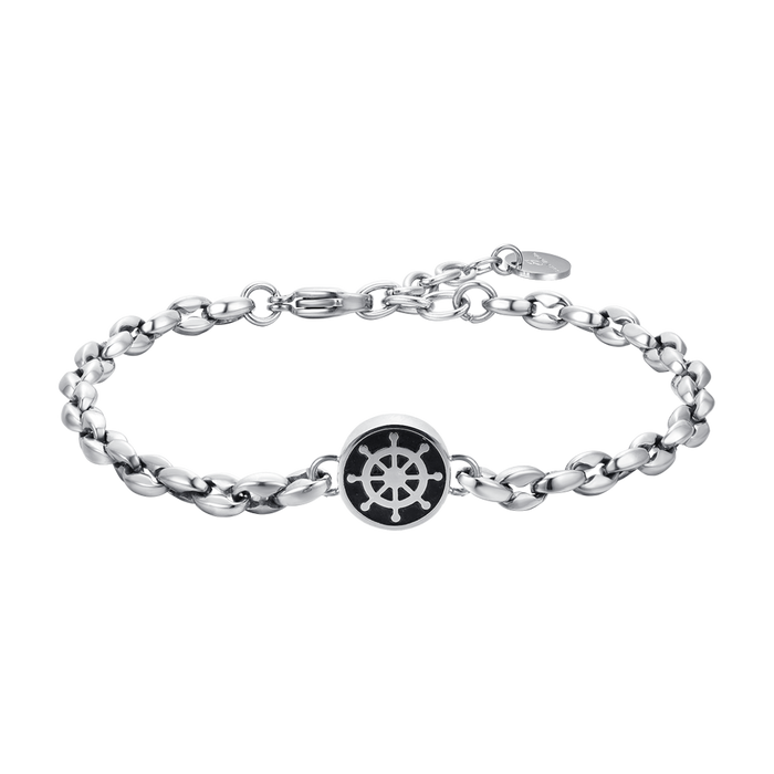 MEN'S STEEL BRACELET WITH HELM