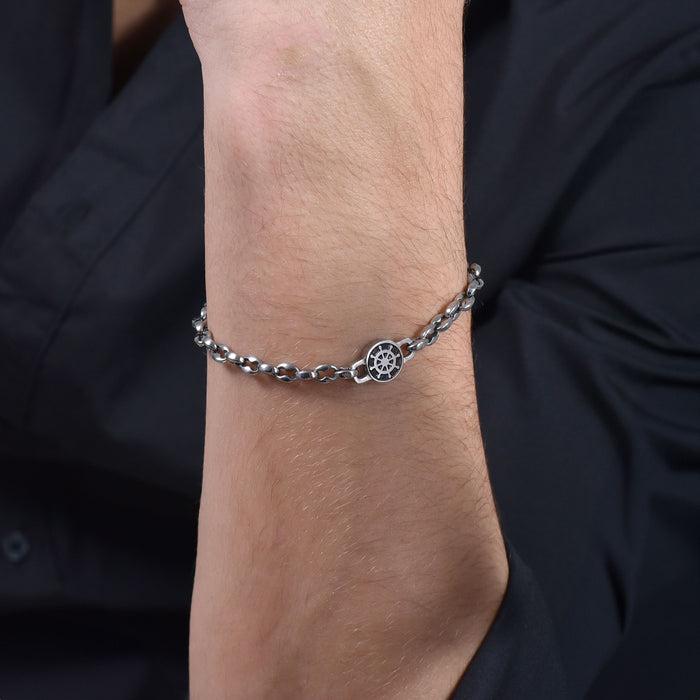 MEN'S STEEL BRACELET WITH HELM