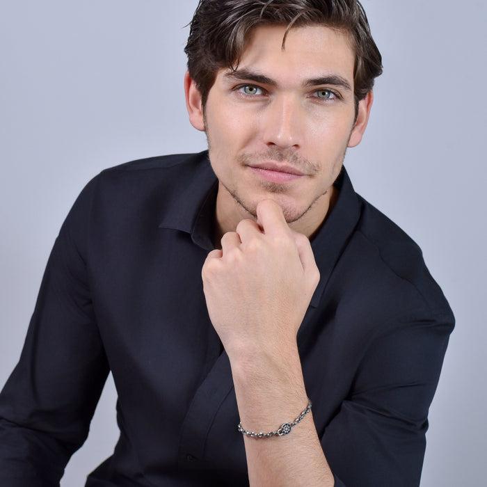 MEN'S STEEL BRACELET WITH HELM