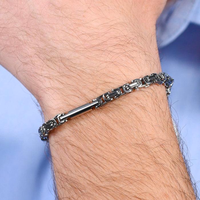 MEN'S STEEL BRACELET WITH ELEMENT