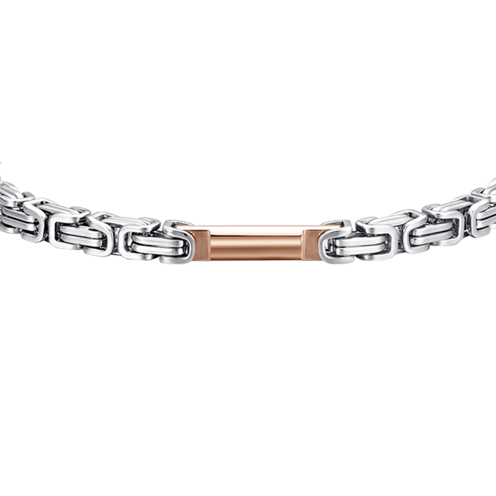 MEN'S BRACELET IN STEEL WITH IP ROSE ELEMENT