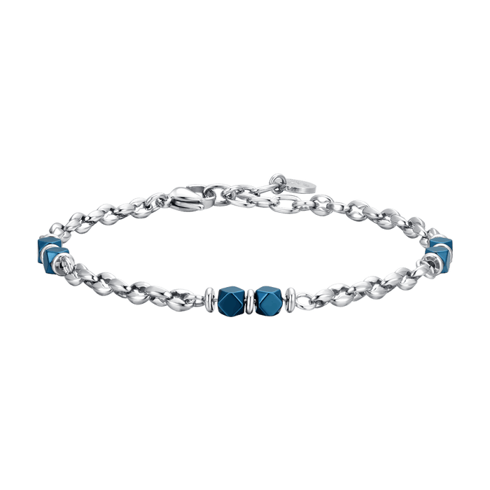 MEN'S BRACELET IN STEEL WITH BLUE HEMATITE