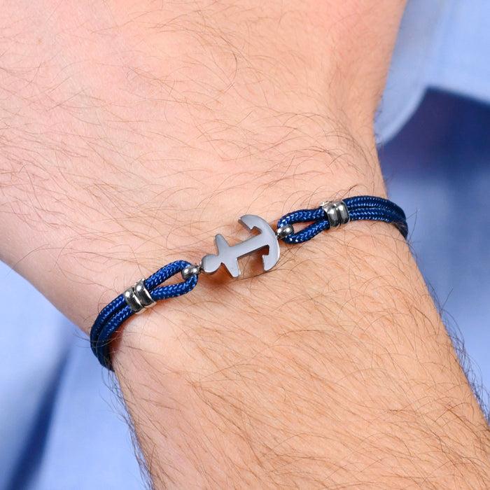 MEN'S BRACELET IN BLUE ROPE AND ANCHOR