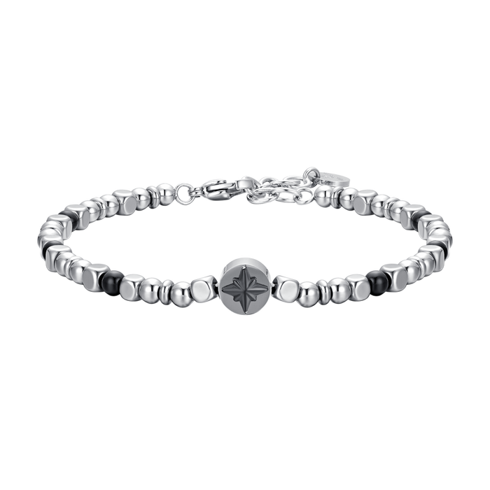 MEN'S BRACELET IN STEEL WIND ROSE IP BLACK