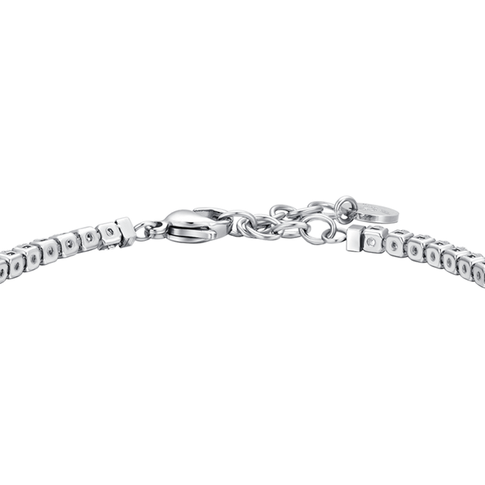 MEN'S TENNIS BRACELET IN STEEL WITH WHITE ZIRCONIA