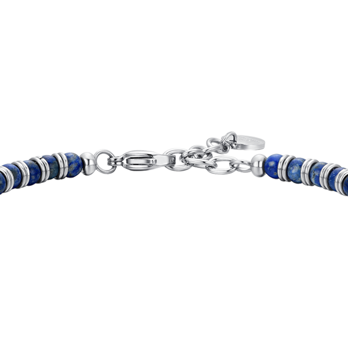 BRACCIALE UOMO IN ACCIAIO PIETRE LAPIS ED ELEMENTI IN ACCIAIO