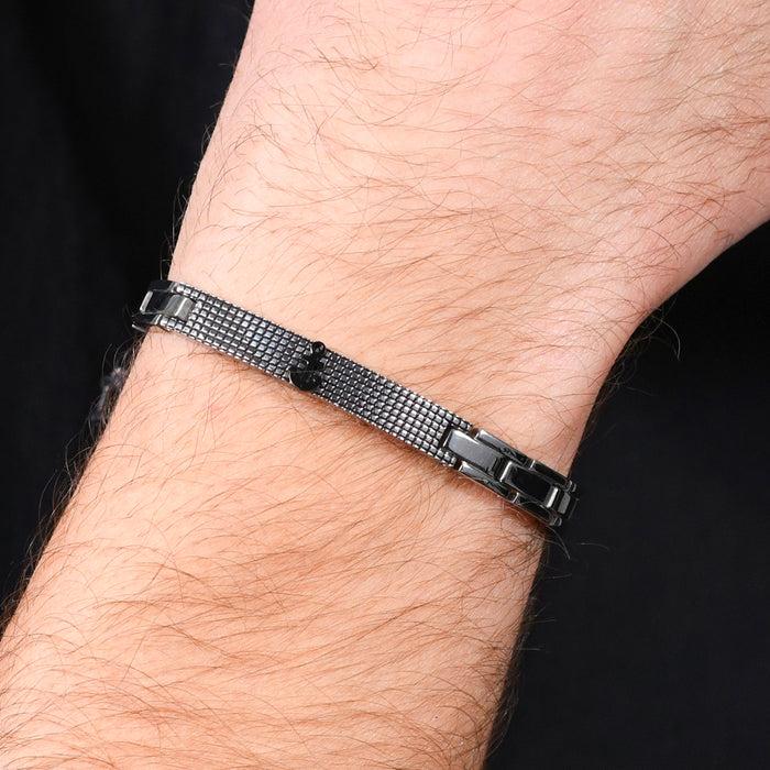 MEN'S BRACELET IN STEEL ANCHOR IP BLACK