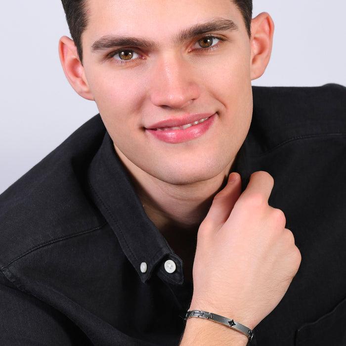 MEN'S BRACELET IN STEEL WIND ROSE IP BLACK