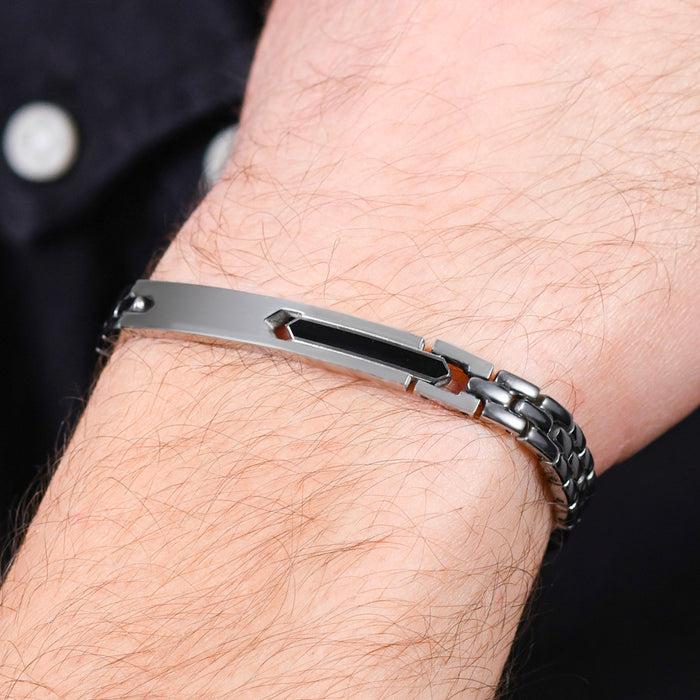 MEN'S BRACELET IN STEEL ELEMENT BLACK IP