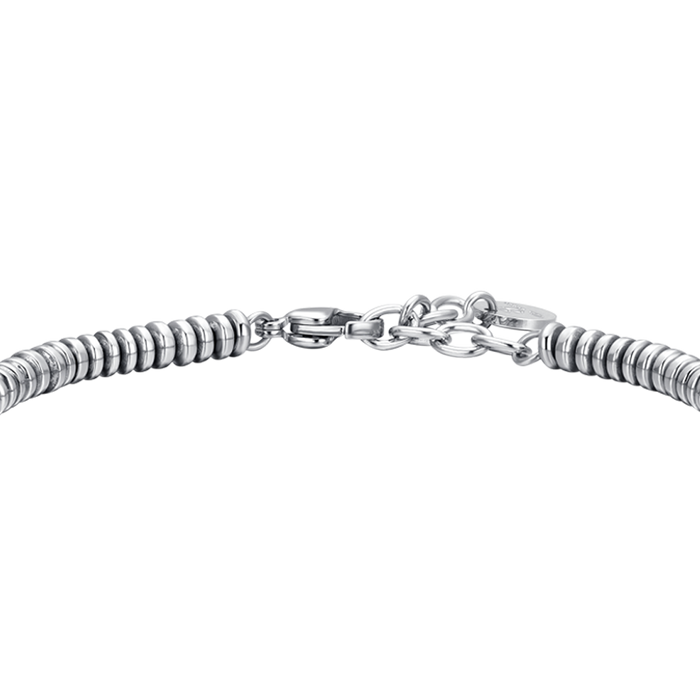 BRACCIALE UOMO IN ACCIAIO EMATITE SILVER E BLU