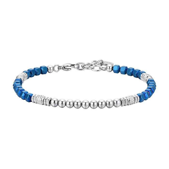MEN'S BRACELET IN STEEL EMATIVE SILVER AND BLUE