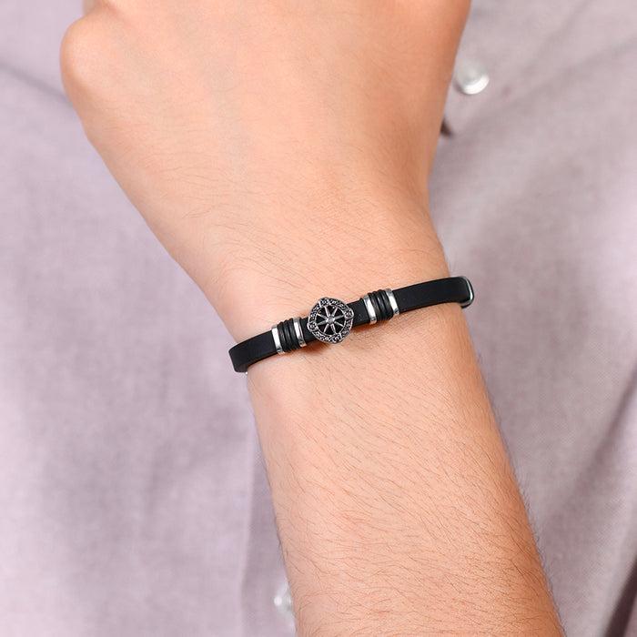 BRACELET EN SILICONE POUR HOMME ROSE DES VENTS