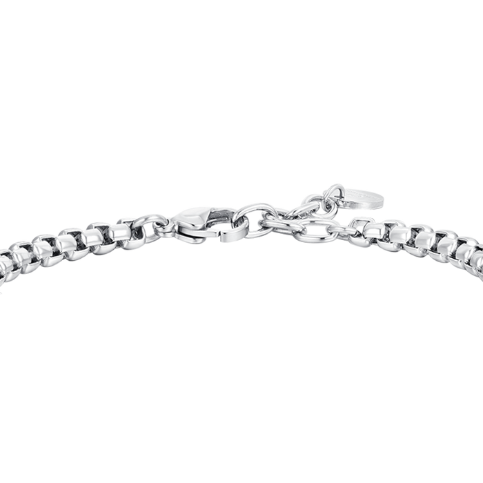 BRACELET HOMME EN ACIER ET ÉLÉMENTS EN CÉRAMIQUE NOIRE
