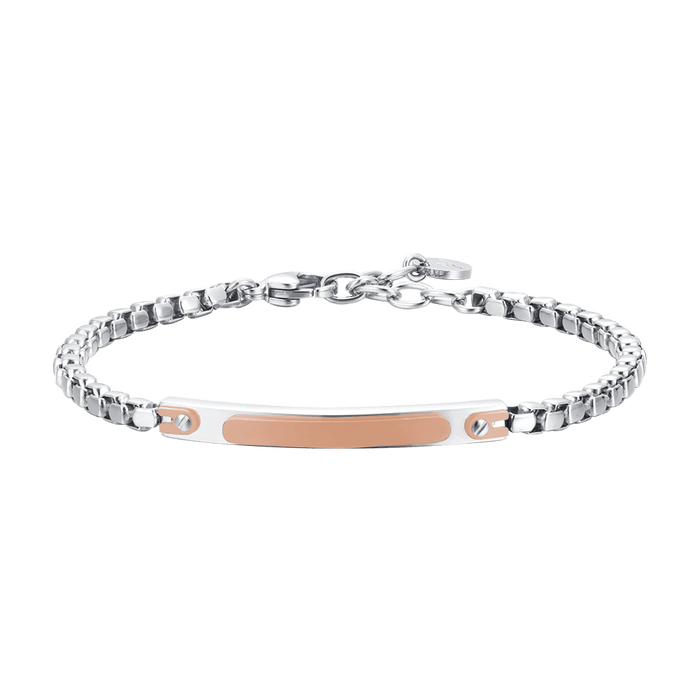 MEN'S BRACELET IN STEEL WITH IP ROSE PLATE