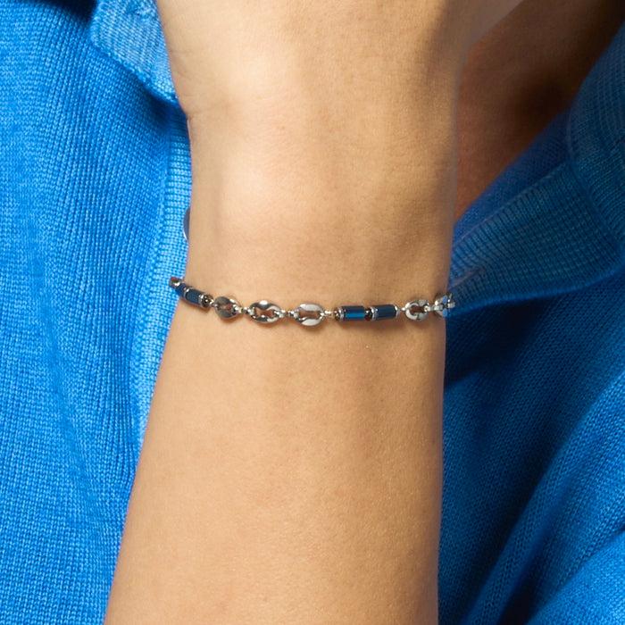 BRACCIALE UOMO IN ACCIAIO CON EMATITE BLU