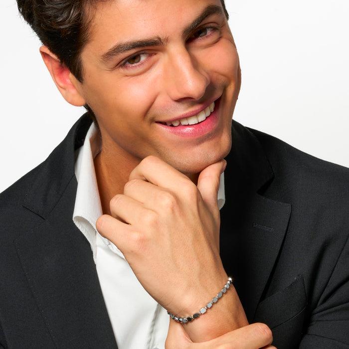 BRACCIALE UOMO IN ACCIAIO CON EMATITE SILVER