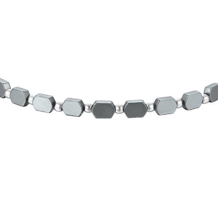 BRACCIALE UOMO IN ACCIAIO CON EMATITE GRIGIA