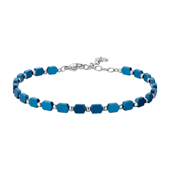 BRACCIALE UOMO IN ACCIAIO CON EMATITE BLU