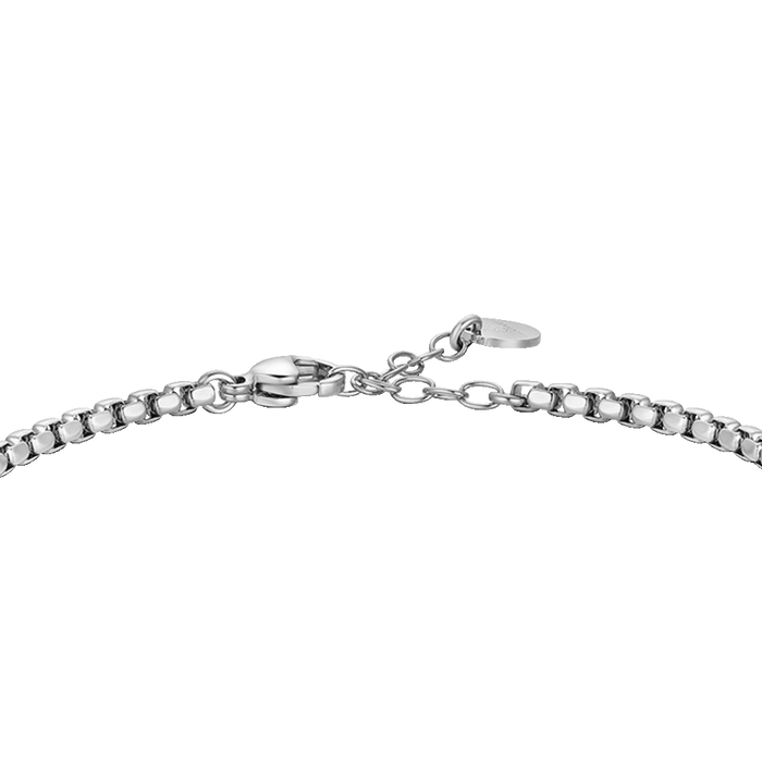 BRACCIALE TENNIS UOMO IN ACCIAIO CON INFINITO IP ROSE E ZIRCONI BIANCHI