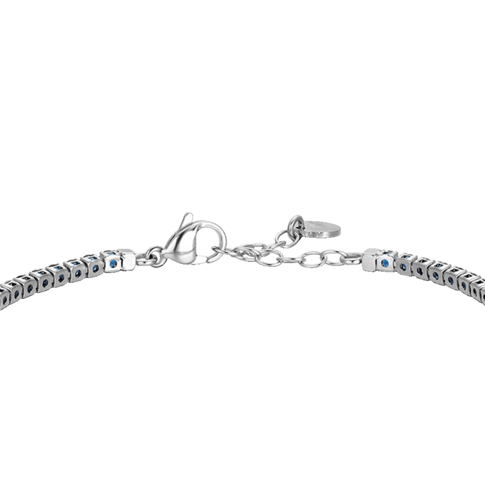BRACCIALE TENNIS UOMO IN ACCIAIO CON CERAMICA BLU E ZIRCONI BLU