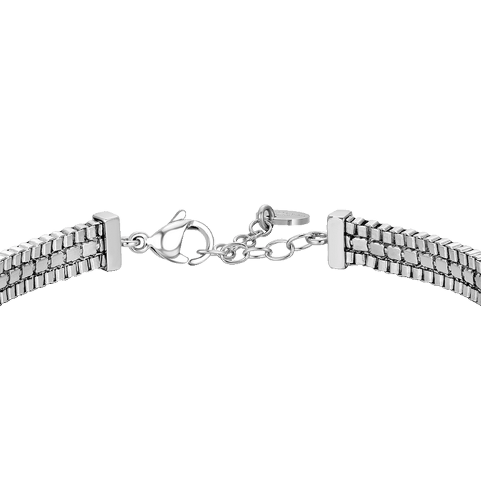 BRACCIALE UOMO IN ACCIAIO E ZIRCONI BIANCHI