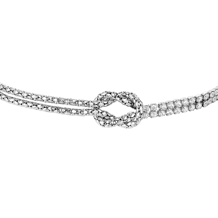 BRACCIALE UOMO IN ACCIAIO CON NODO E ZIRCONI BIANCHI