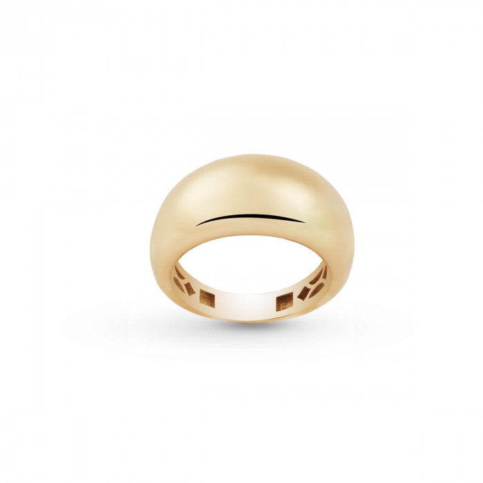 Anello a fascia bombato in oro giallo lucido 18kt.