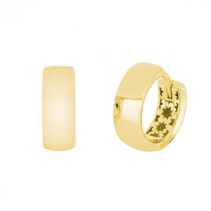 Orecchini a cerchio con chiusura a scatto in oro 18kt