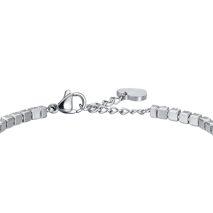 BRACCIALE DONNA IN ACCIAIO CON CRISTALLI BIANCHI E CUORE CRISTALLO