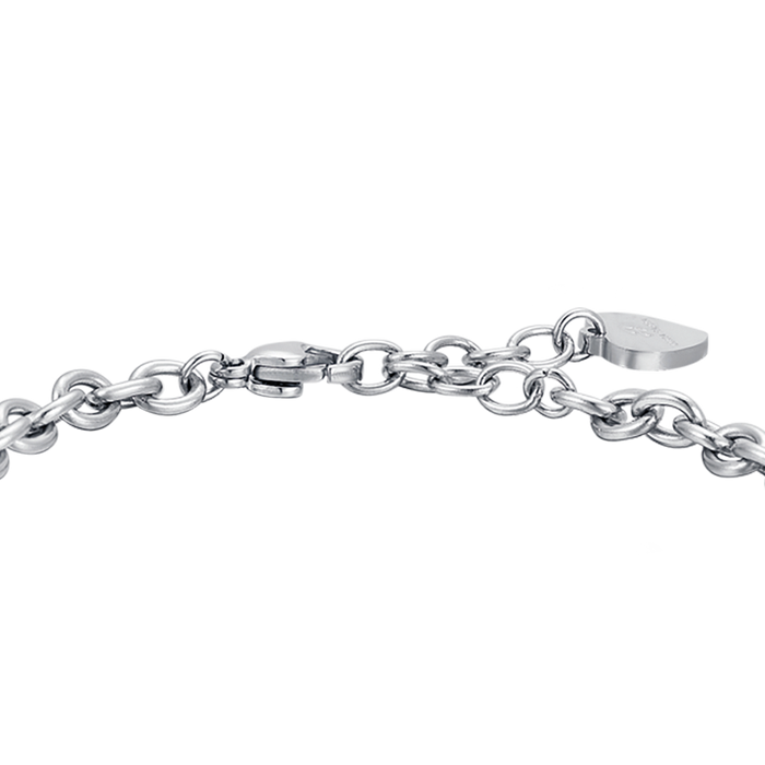 WOMEN'S STEEL BRACELET WITH FLOWER OF LIFE WITH WHITE CRYSTALS