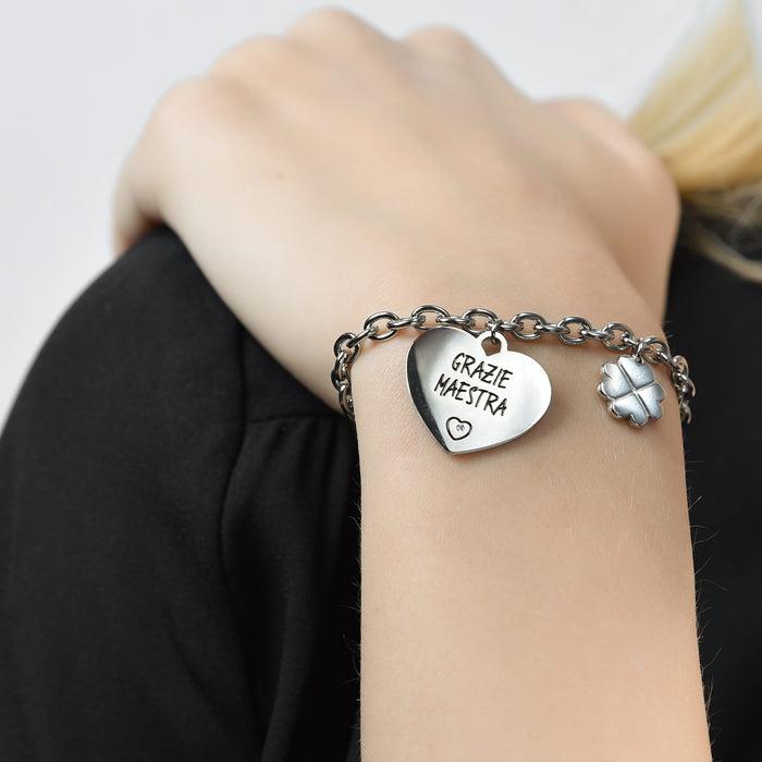 WOMEN'S STEEL BRACELET THANK YOU TEACHER RETRO THE SPECIAL TEACHERS...