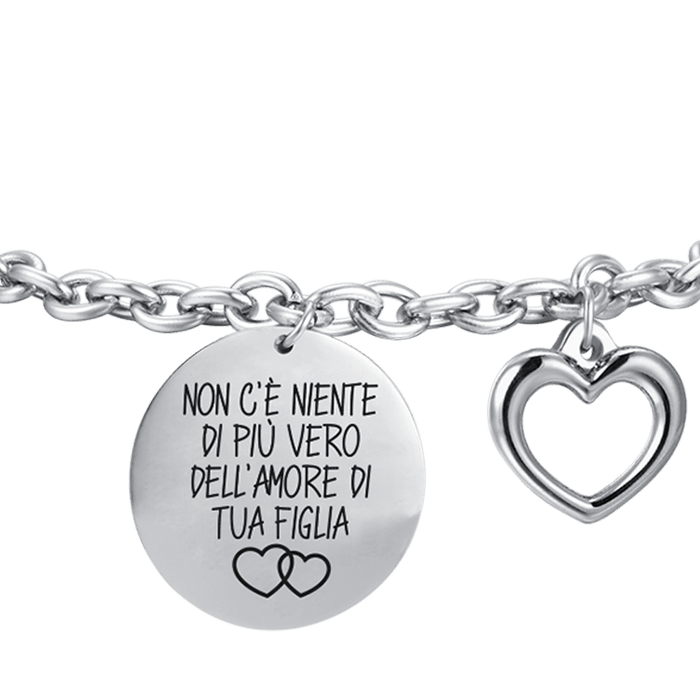 BRACCIALE DONNA IN ACCIAIO NON C'E' NIENTE DI PIù VERO DELL'AMORE DI TUA FIGLIA