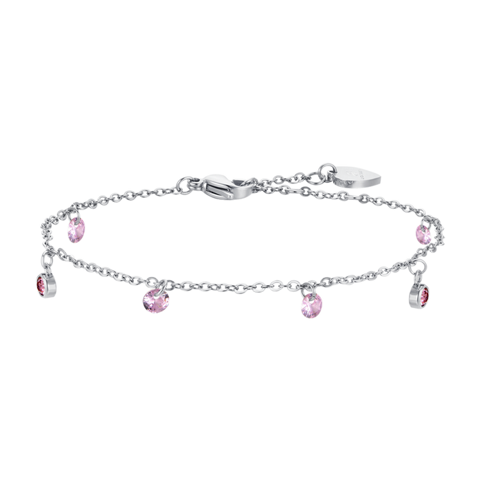 WOMEN'S BRACELET IN STEEL WITH PINK CRYSTALS