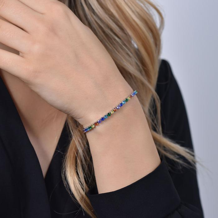 WOMEN'S TENNIS BRACELET MULTICOLOR CRYSTALS