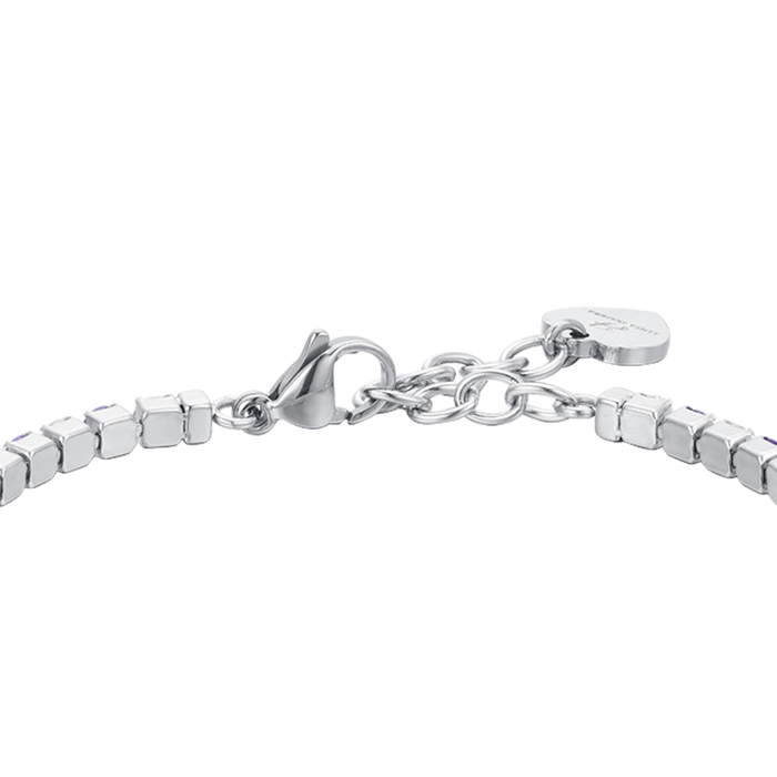 BRACELET DE TENNIS FEMME CRISTAUX VIOLETTES ET BLANCS