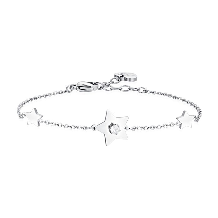 WOMEN'S BRACELET IN STEEL STARS AND ZIRCONIA