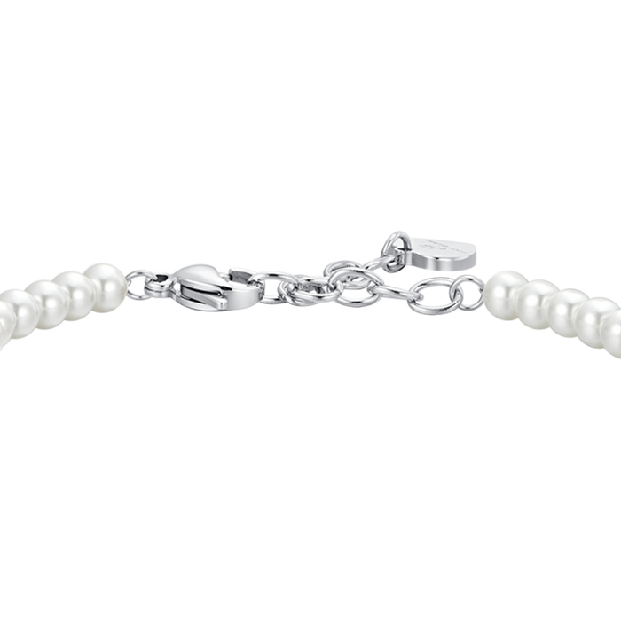WOMEN'S BRACELET IN STEEL WITH PEARLS AND WHITE ZIRCON