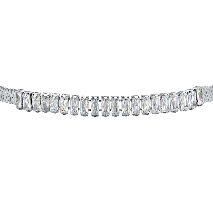 BRACCIALE DONNA IN ACCIAIO ZIRCONI BIANCHI