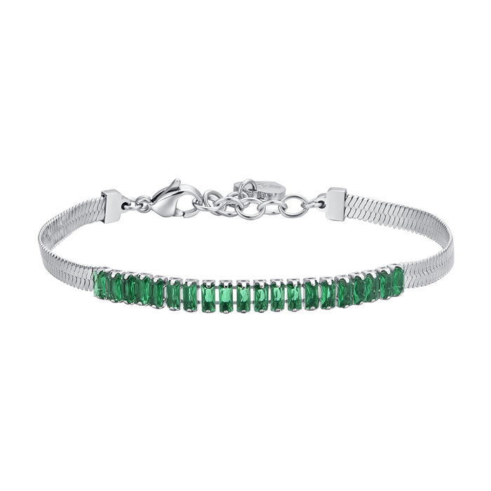 WOMEN'S BRACELET IN STEEL WITH GREEN ZIRCONIA