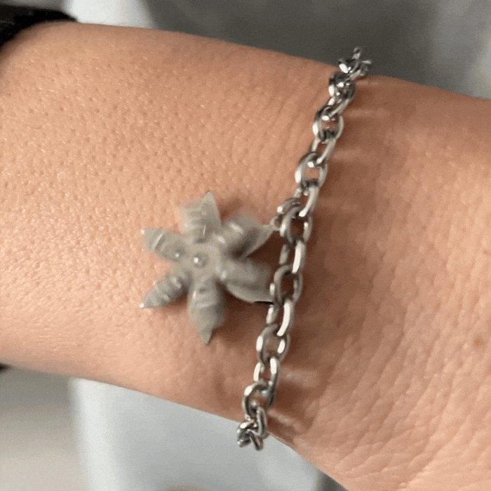 WOMEN'S STEEL BRACELET FLOWER OF LIFE ROTATING