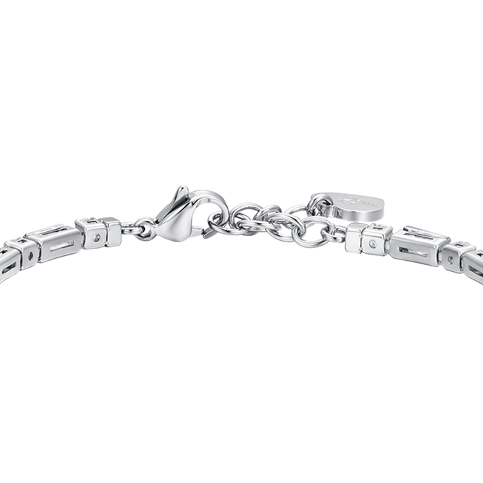 WOMEN'S TENNIS BRACELET IN STEEL WITH WHITE ZIRCONIA