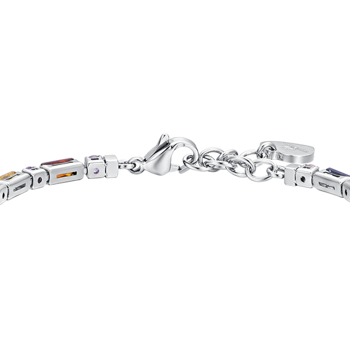 BRACELET DE TENNIS FEMME EN ACIER AVEC ZIRCONE MULTICOLORE